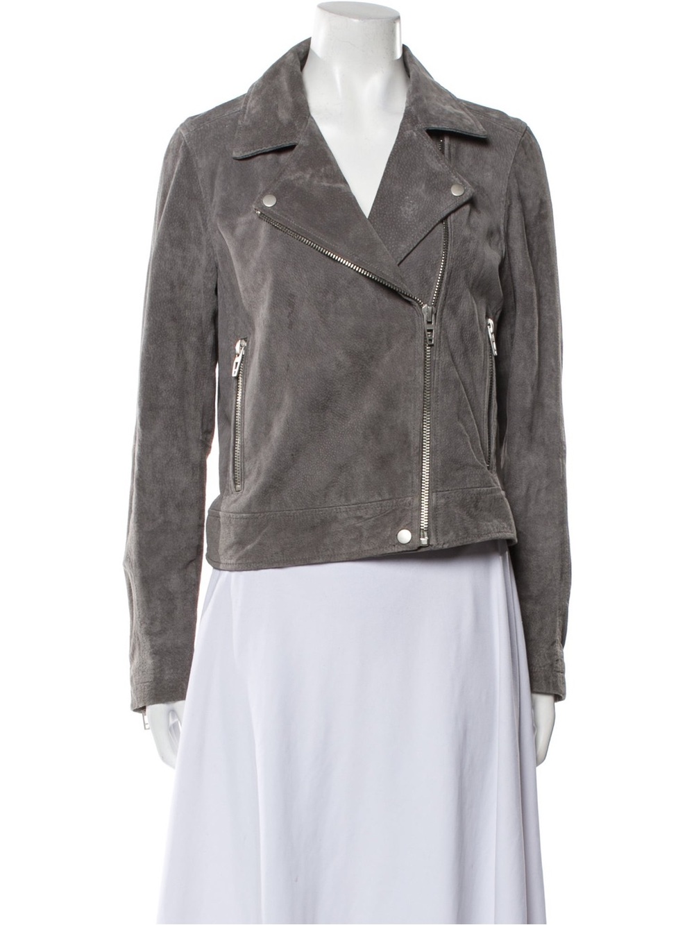Blank NYC Women's Grey Leather Jacket